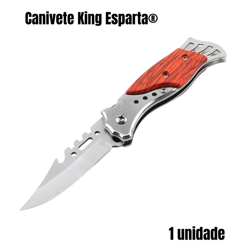 Canivete King Esparta - 100% Aço Inox (FRETE GRÁTIS ATÉ 23:59)