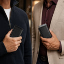 TitaniumWallet™ • Carteira de couro masculina anti-furto pop-up automática Rfid