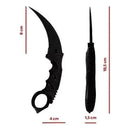 Faca Karambit Preta Inox Afiada + Bainha